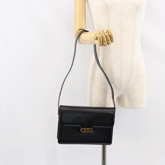 GUCCI Shoulder Bag Leather Black Gold Auth ep11506 - Picture 14 of 16